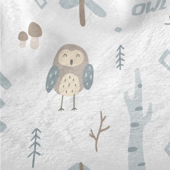Owl Made Of Color Blocks Minky