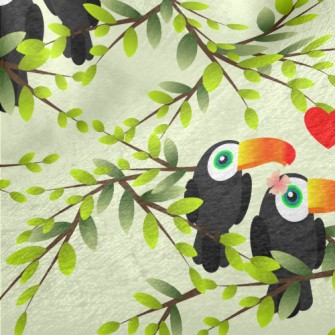 Toucan Couple On The Tree Minky