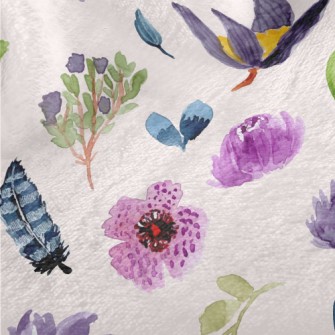 Watercolor Style Purple Flower Minky