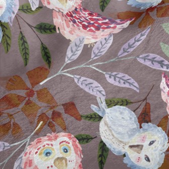 Watercolor Style Birds And Pla Minky