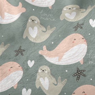 Whales And Seals Playing In Th Minky