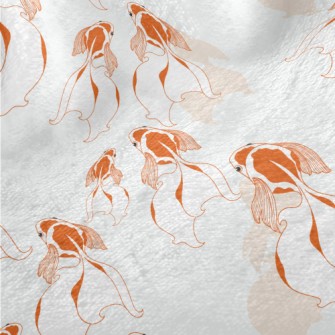 Beautiful Goldfish Swimming In Minky