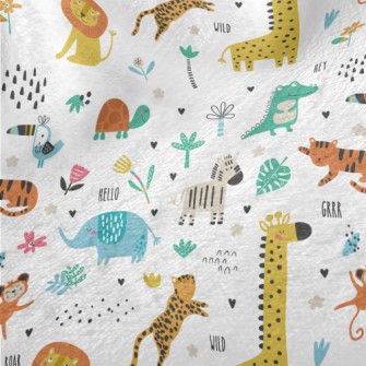 African Animals Playing Togeth Minky