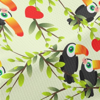 Toucan Couple On The Tree Piqué