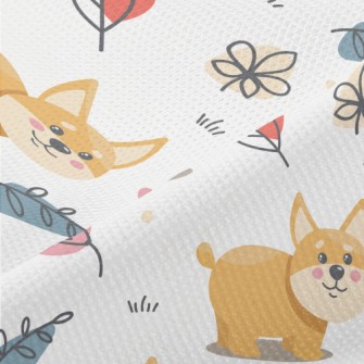 Little Corgi Playing On The Gr Piqué