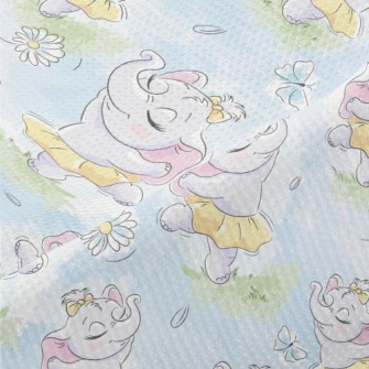 Cute Baby Elephant Ballerina Piqué