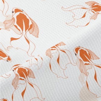 Beautiful Goldfish Swimming In Piqué