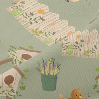 Autumn Scenery In The Garden Piqué