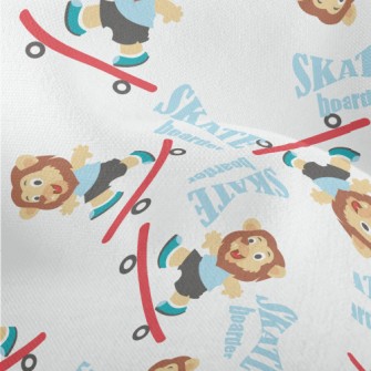 Cute Lion Playing Skateboard Lightweight Performance Linen