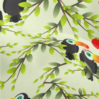 Toucan Couple On The Tree Lightweight Performance Linen