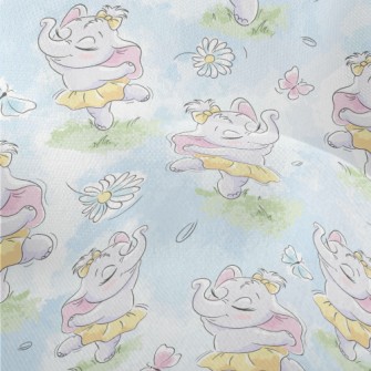 Cute Baby Elephant Ballerina Lightweight Performance Linen