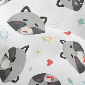 Cute Raccoon With Rich Emotion Lightweight Performance Linen