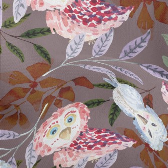 Watercolor Style Birds And Pla Lightweight Performance Linen