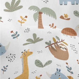 African Animals Living In Peac Lightweight Performance Linen