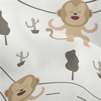 Monkeys Dancing On The Road Lightweight Performance Linen