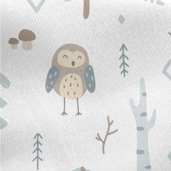 Owl Made Of Color Blocks Jersey Backed Fleece