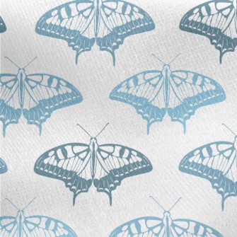 Dancing Blue Butterfly Jersey Backed Fleece