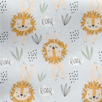 Lion Lying On The Grass Jersey Backed Fleece