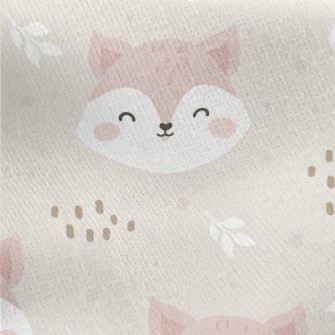 Cute And Lovely Smiling Fox Jersey Backed Fleece