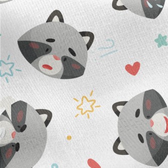 Cute Raccoon With Rich Emotion Jersey Backed Fleece