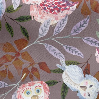 Watercolor Style Birds And Pla Jersey Backed Fleece