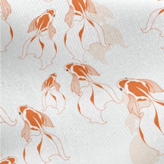 Beautiful Goldfish Swimming In Jersey Backed Fleece