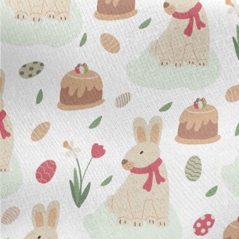 Cute Sleepy Rabbit Jersey Backed Fleece
