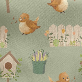 Autumn Scenery In The Garden Jersey Backed Fleece