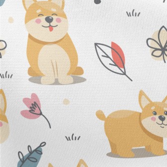 Little Corgi Playing On The Gr Pongee