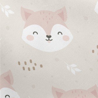 Cute And Lovely Smiling Fox Pongee