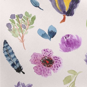 Watercolor Style Purple Flower Pongee