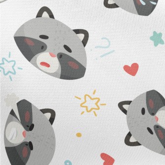 Cute Raccoon With Rich Emotion Pongee