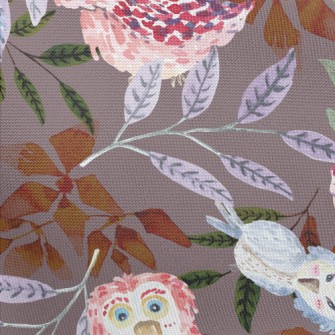 Watercolor Style Birds And Pla Pongee