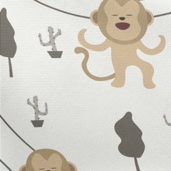 Monkeys Dancing On The Road Pongee