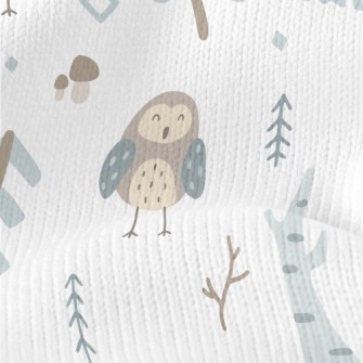 Owl Made Of Color Blocks Stretch Jersey