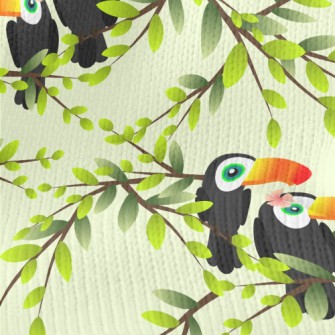 Toucan Couple On The Tree Stretch Jersey