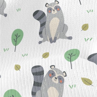 Raccoon Playing On The Grass Stretch Jersey