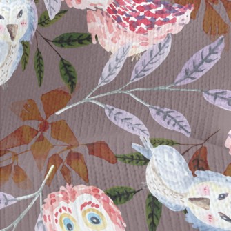 Watercolor Style Birds And Pla Stretch Jersey