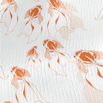 Beautiful Goldfish Swimming In Stretch Jersey