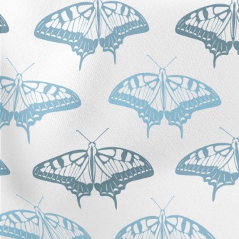 Dancing Blue Butterfly Lightweight Cotton Poplin