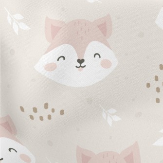 Cute And Lovely Smiling Fox Lightweight Cotton Poplin