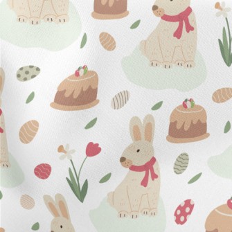 Cute Sleepy Rabbit Lightweight Cotton Poplin