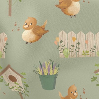 Autumn Scenery In The Garden Lightweight Cotton Poplin