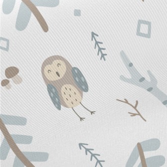 Owl Made Of Color Blocks Midweight Cotton Poplin
