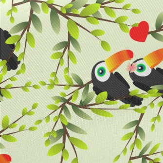 Toucan Couple On The Tree Midweight Cotton Poplin