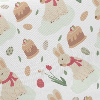 Cute Sleepy Rabbit Midweight Cotton Poplin
