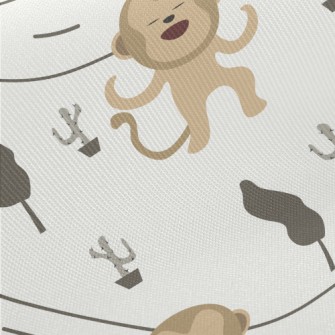 Monkeys Dancing On The Road Midweight Cotton Poplin