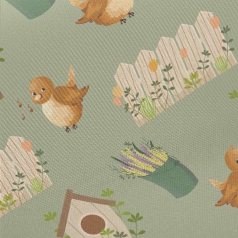 Autumn Scenery In The Garden Midweight Cotton Poplin