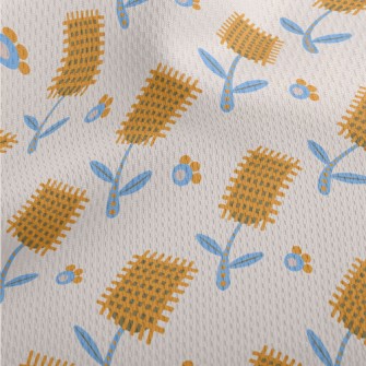 Autumn Yellow Flowers Athletic Mesh Flat Back