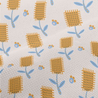 Autumn Yellow Flowers Performance Linen